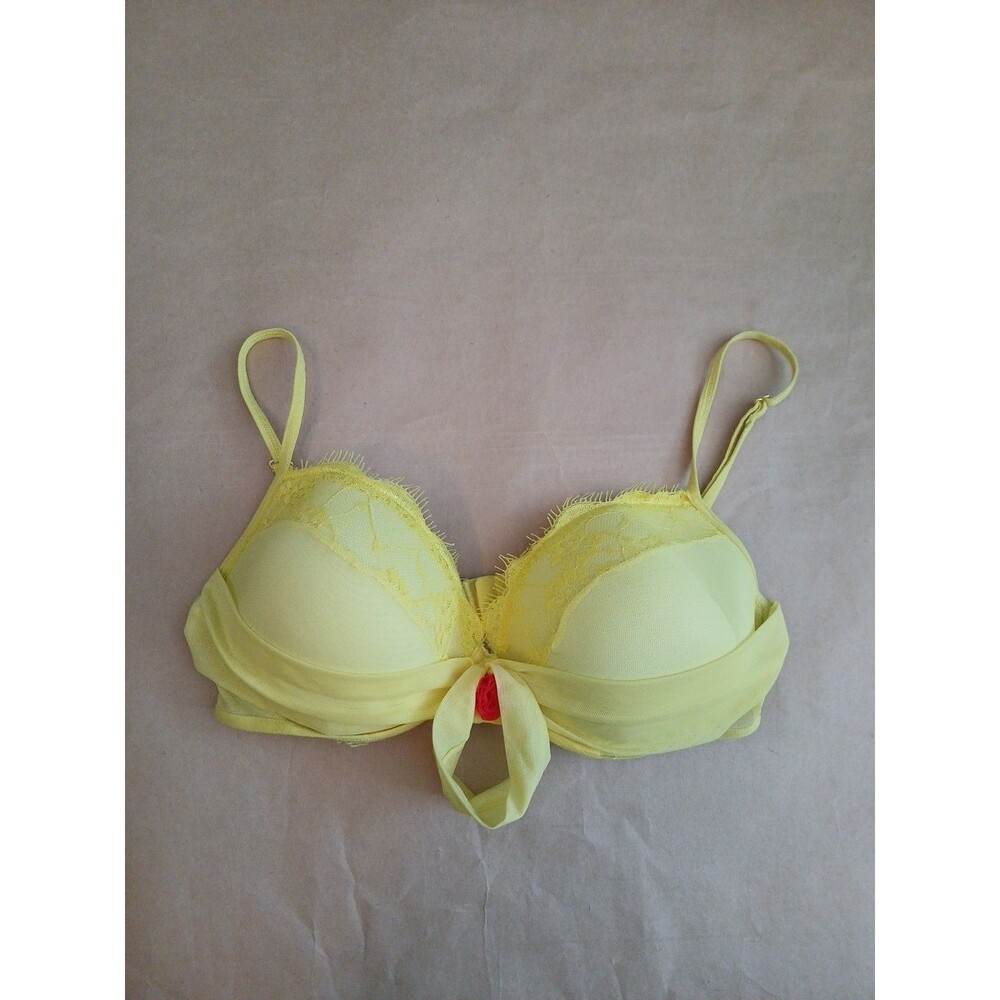Modern Boho Yellow Bra Top Womens XL Coquette Floral cute soft girl aesthetic